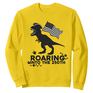 Funny Patriotic Dinosaur Sweatshirt Roaring Into The 250th Anniversary TS12 Daisy Print Your Wear