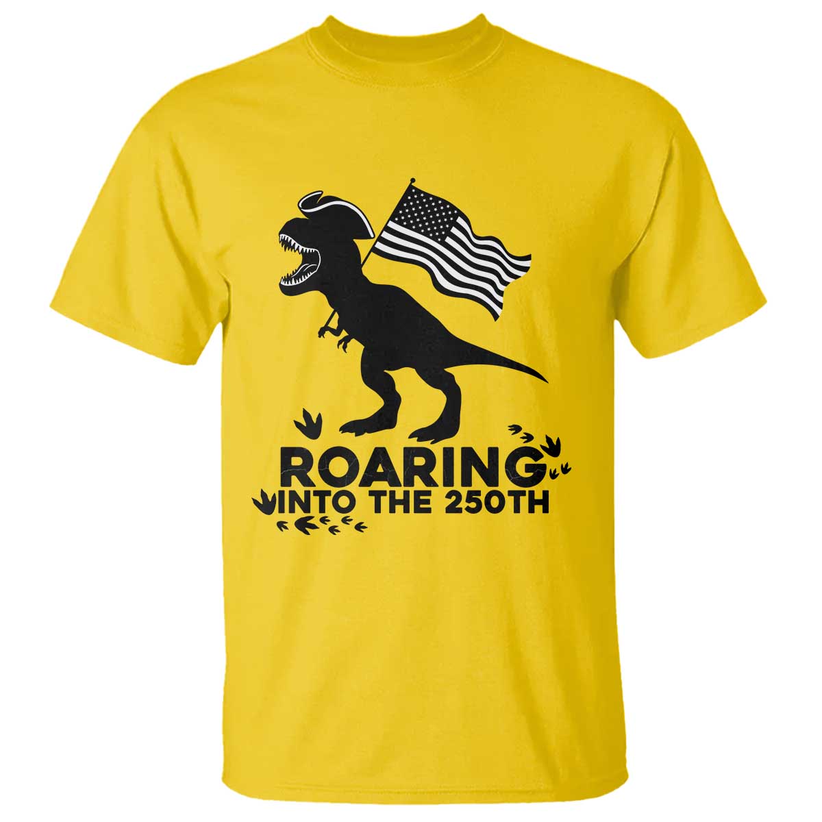 Funny Patriotic Dinosaur T Shirt Roaring Into The 250th Anniversary TS12 Daisy Print Your Wear