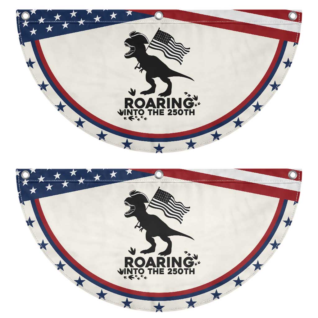 Funny Dinosaur Patriotic Fan Flag Roaring Into The 250th Anniversary TS12 2pcs pack Classic Beige Print Your Wear