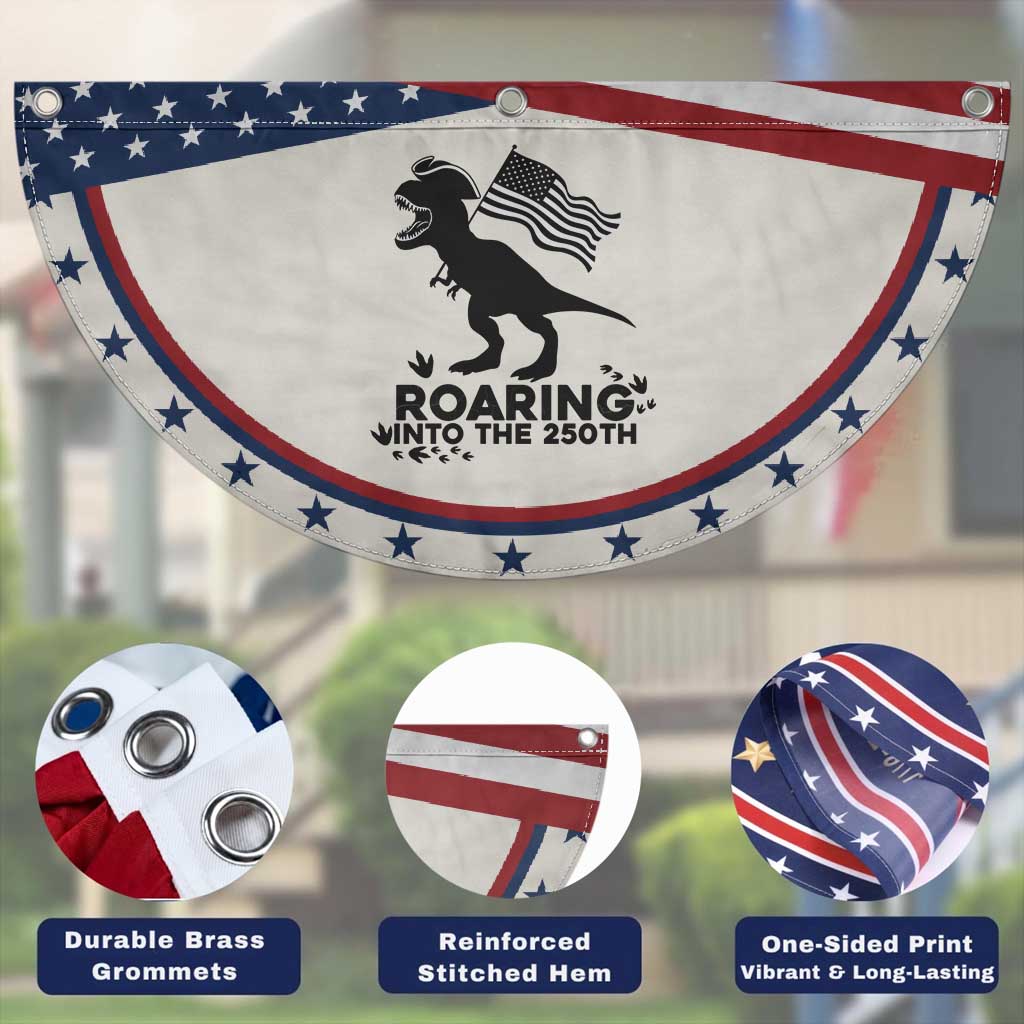 Funny Dinosaur Patriotic Fan Flag Roaring Into The 250th Anniversary TS12 Print Your Wear