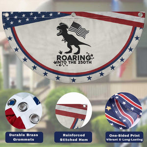 Funny Dinosaur Patriotic Fan Flag Roaring Into The 250th Anniversary TS12 Print Your Wear