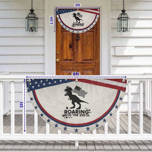 Funny Dinosaur Patriotic Fan Flag Roaring Into The 250th Anniversary TS12 Print Your Wear