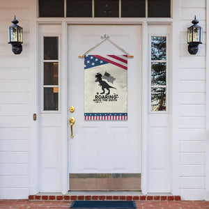 Funny Patriotic Dinosaur Garden Flag Roaring Into The 250th Anniversary TS12 Print Your Wear