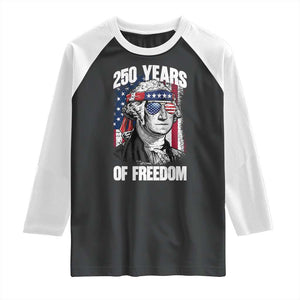 George Washington Founding Father Raglan Shirt 250 Years Of Freedom TS12 Black White Print Your Wear