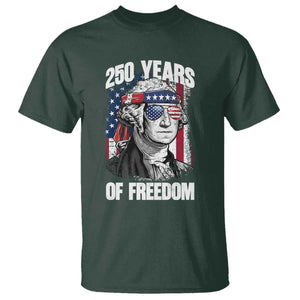 George Washington Founding Father T Shirt 250 Years Of Freedom TS12 Dark Forest Green Print Your Wear