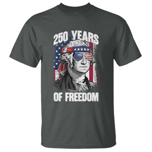 George Washington Founding Father T Shirt 250 Years Of Freedom TS12 Dark Heather Print Your Wear