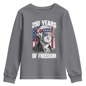 George Washington Founding Father Youth Sweatshirt 250 Years Of Freedom TS12 Charcoal Print Your Wear