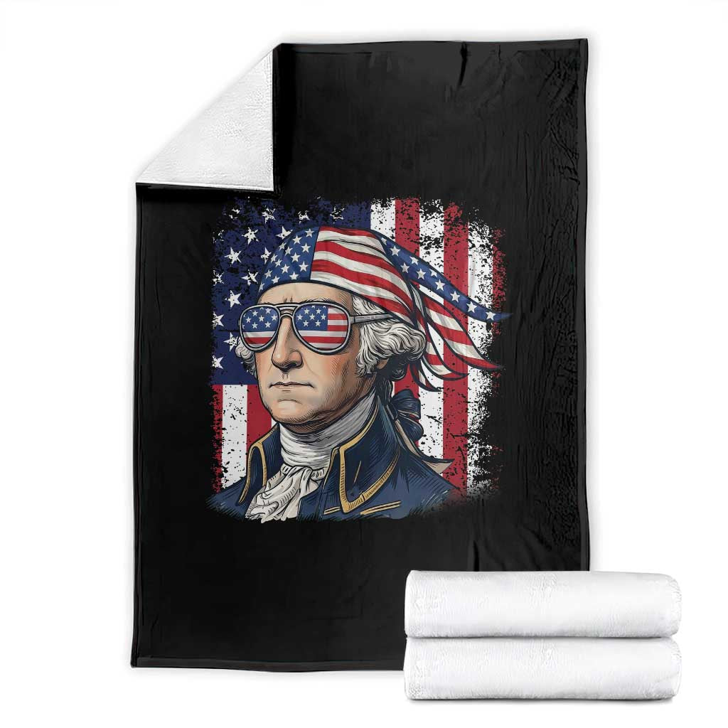 George Washington Patriotic Throw Blanket USA 250th Anniversary TS12 Black Print Your Wear