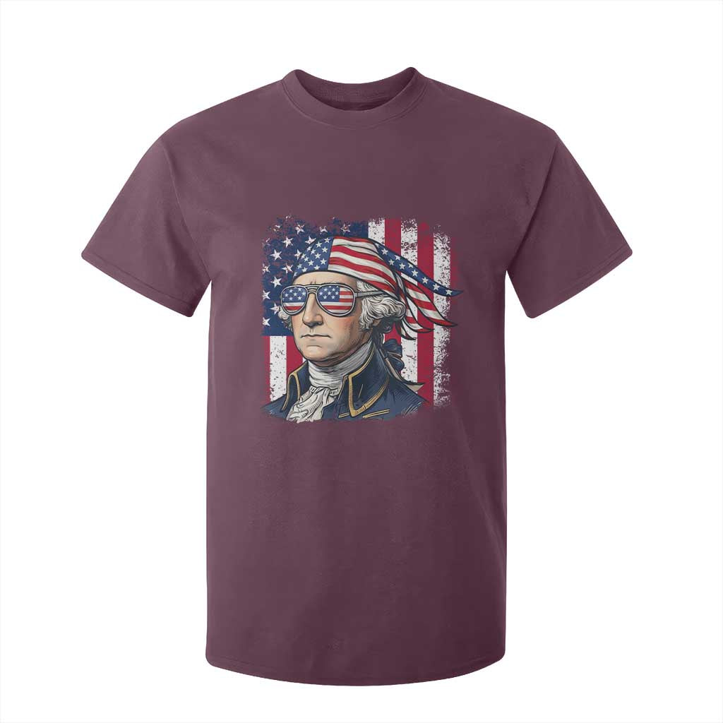 George Washington Patriotic T Shirt For Kid USA 250th Anniversary TS12 Maroon Print Your Wear