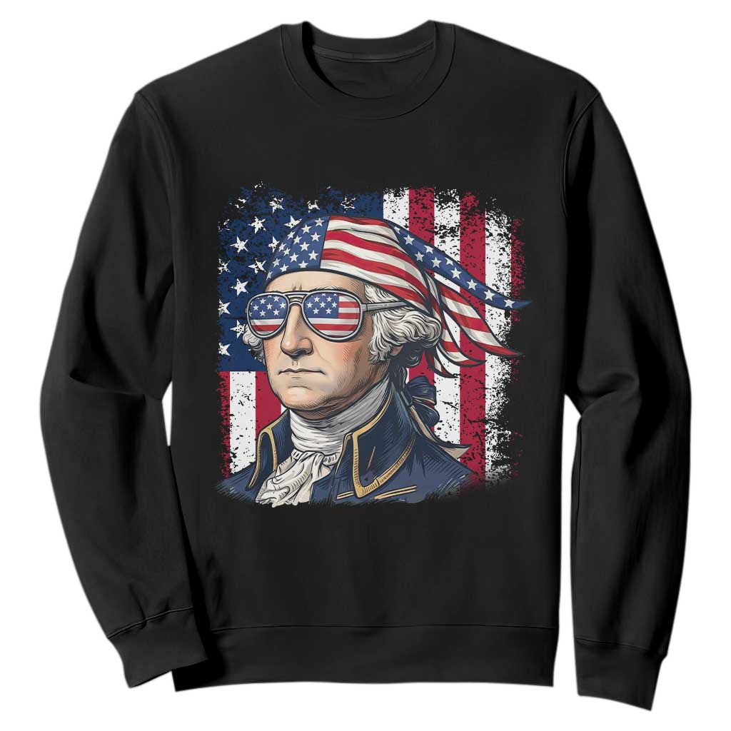 George Washington Patriotic Sweatshirt USA 250th Anniversary TS12 Black Print Your Wear
