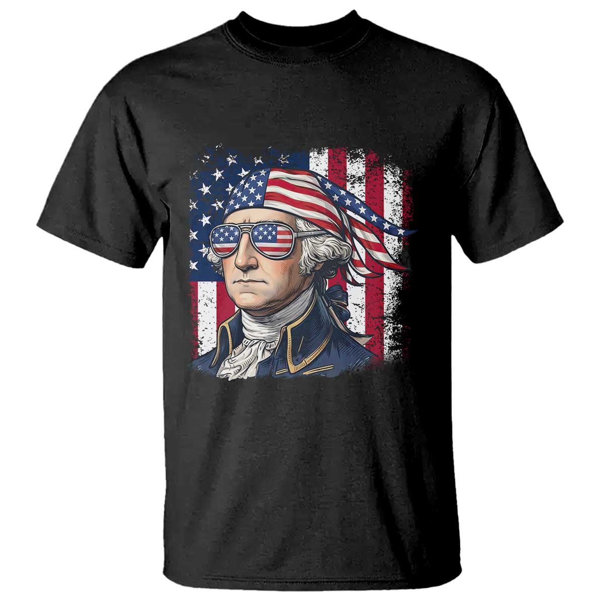 George Washington Patriotic T Shirt USA 250th Anniversary TS12 Black Print Your Wear