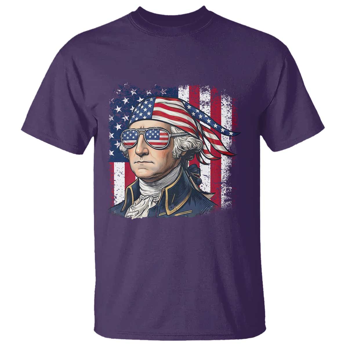 George Washington Patriotic T Shirt USA 250th Anniversary TS12 Purple Print Your Wear
