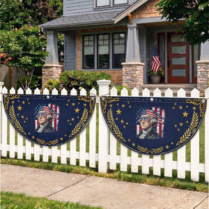 George Washington Patriotic Fan Flag USA 250th Anniversary TS12 2pcs pack Vintage Navy Print Your Wear