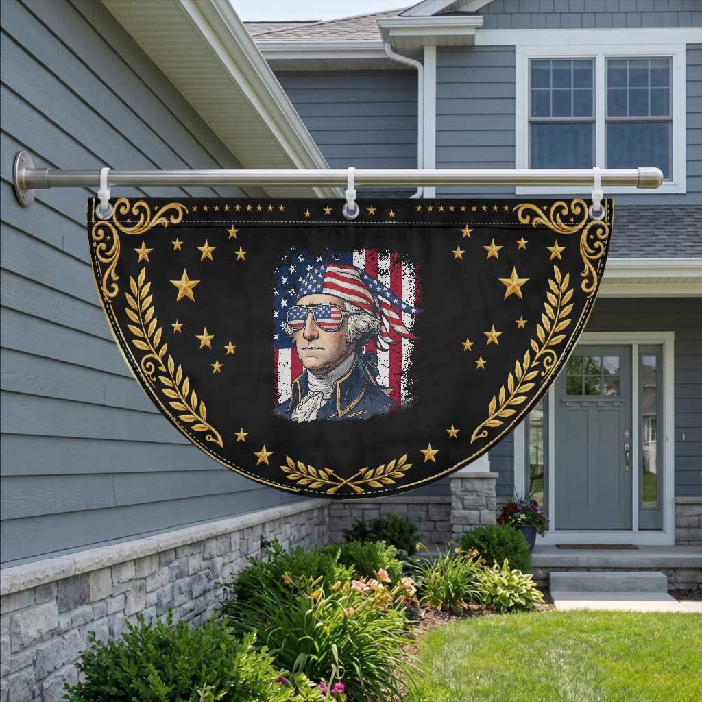 George Washington Patriotic Fan Flag USA 250th Anniversary TS12 2pcs pack Vintage Black Print Your Wear