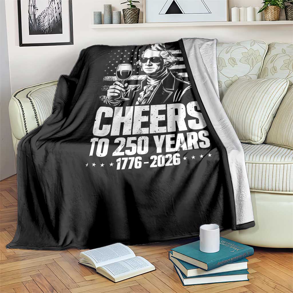 Funny George Washington Cheers To 250 Years Throw Blanket TS12 Print Your Wear