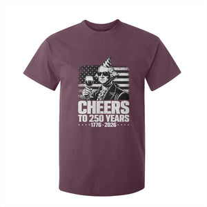 Funny George Washington Cheers To 250 Years T Shirt For Kid TS12 Maroon Print Your Wear