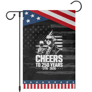 Funny George Washington Cheers To 250 Years Garden Flag TS12 Distressed Black Blue Print Your Wear