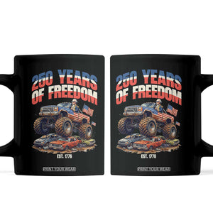 Funny George Washington Monster Truck Coffee Mug USA 250th Anniversary TS12 Black Print Your Wear