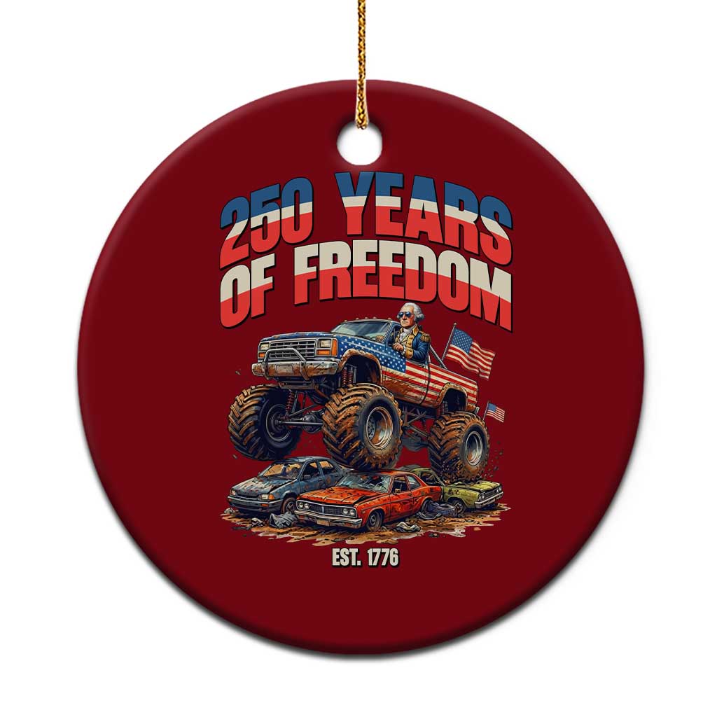 Funny George Washington Monster Truck Ceramic Ornament USA 250th Anniversary TS12 1pc Red Print Your Wear