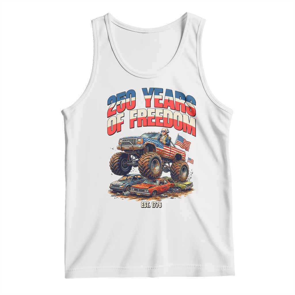 Funny George Washington Monster Truck Tank Top USA 250th Anniversary TS12 White Print Your Wear