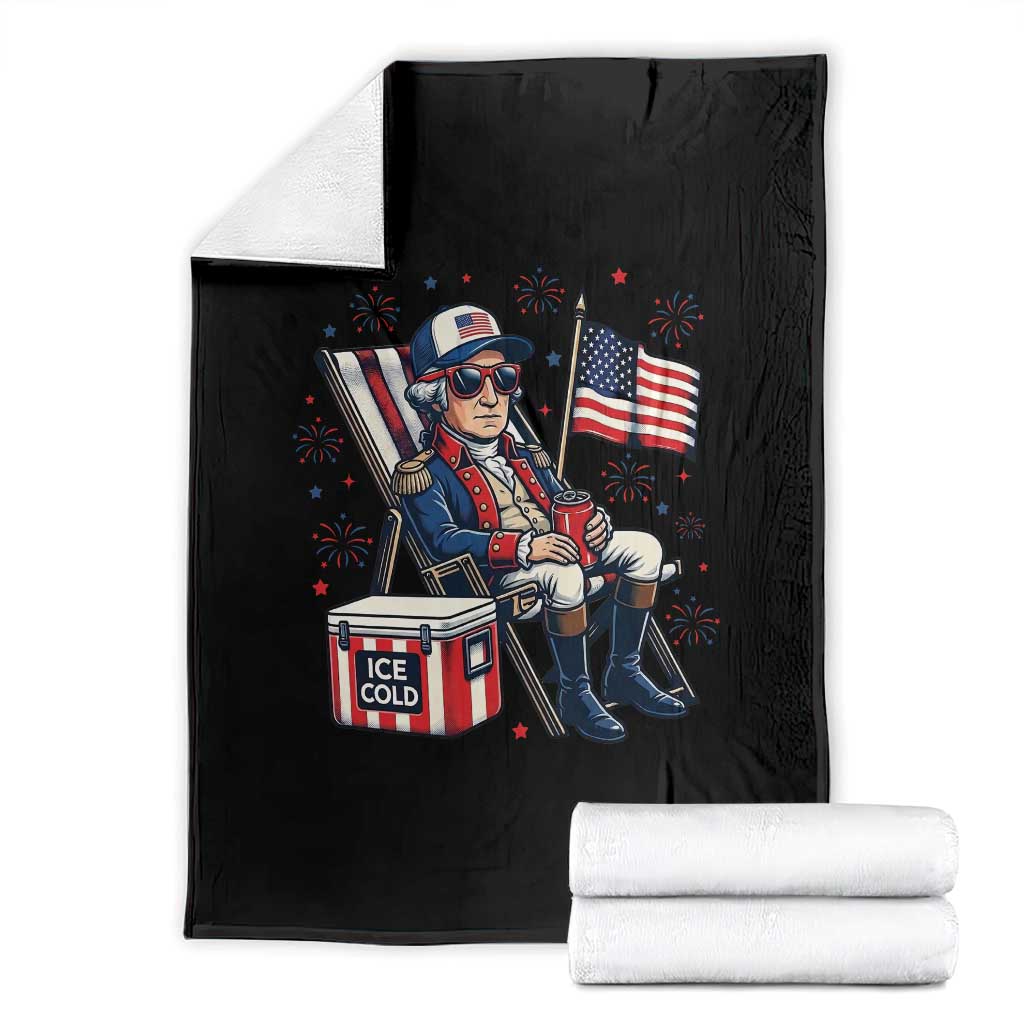 Proud American George Washington Patriotic Throw Blanket TS12 Black Print Your Wear