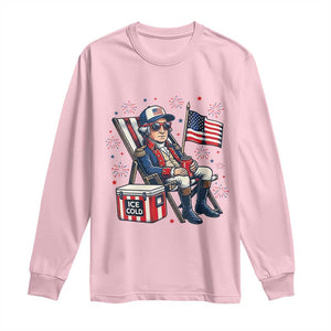 Proud American George Washington Patriotic Long Sleeve Shirt TS12 Light Pink Print Your Wear