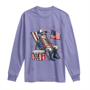 Proud American George Washington Patriotic Long Sleeve Shirt TS12 Violet Print Your Wear