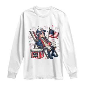 Proud American George Washington Patriotic Long Sleeve Shirt TS12 White Print Your Wear