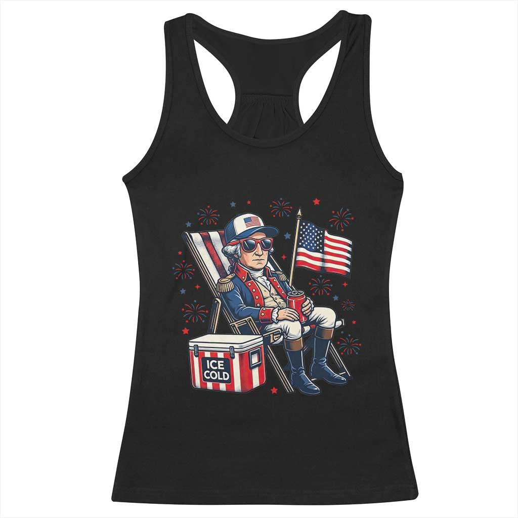 Proud American George Washington Patriotic Racerback Tank Top TS12 Black Print Your Wear
