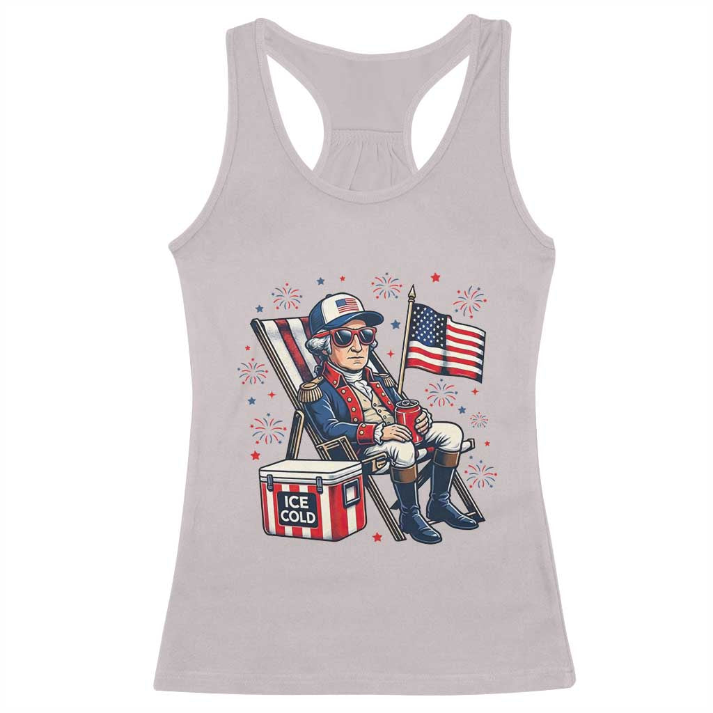Proud American George Washington Patriotic Racerback Tank Top TS12 Ice Gray Print Your Wear