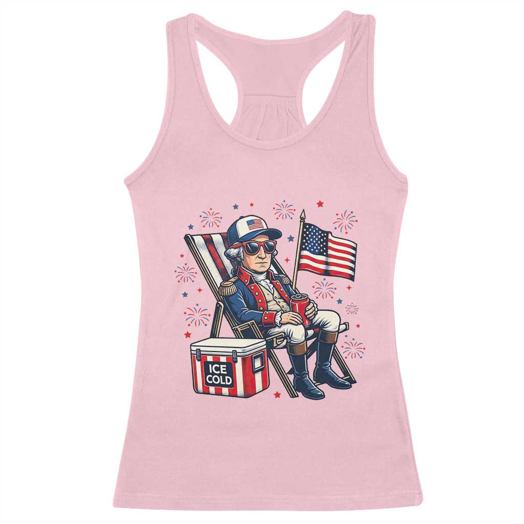 Proud American George Washington Patriotic Racerback Tank Top TS12 Light Pink Print Your Wear