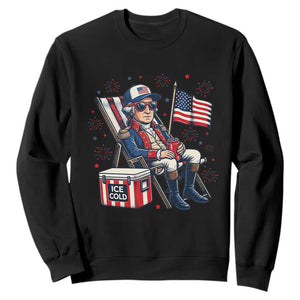 Proud American George Washington Patriotic Sweatshirt TS12 Black Print Your Wear