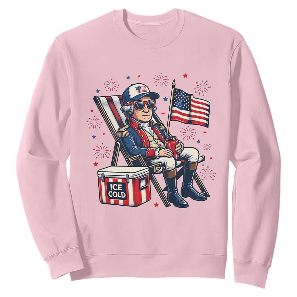 Proud American George Washington Patriotic Sweatshirt TS12 Light Pink Print Your Wear