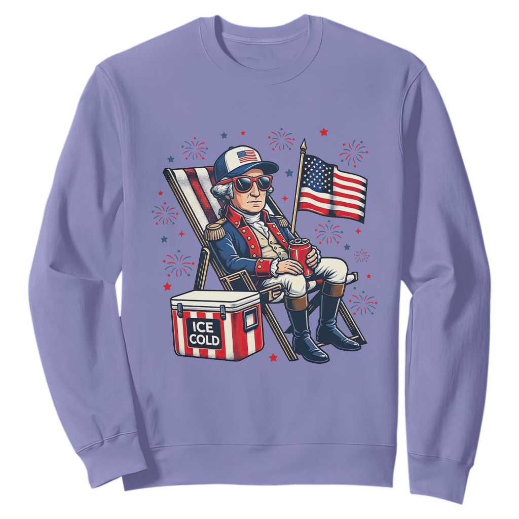 Proud American George Washington Patriotic Sweatshirt TS12 Violet Print Your Wear
