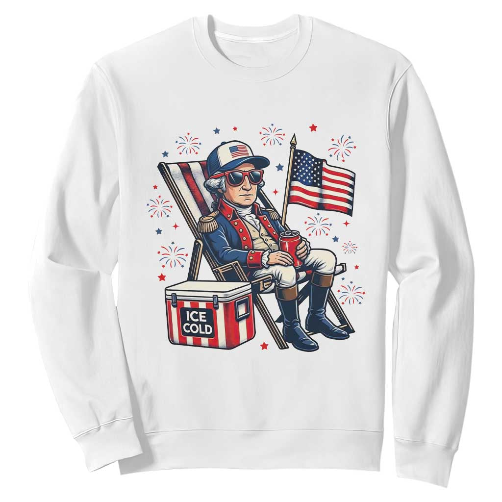 Proud American George Washington Patriotic Sweatshirt TS12 White Print Your Wear
