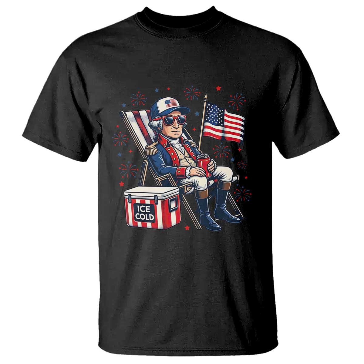 Proud American George Washington Patriotic T Shirt TS12 Black Print Your Wear