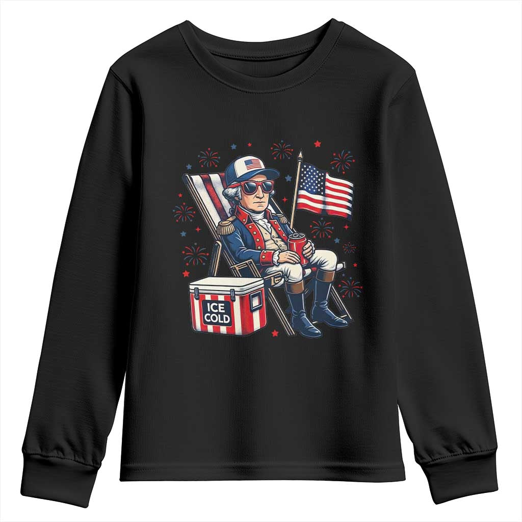 Proud American George Washington Patriotic Youth Sweatshirt TS12 Black Print Your Wear