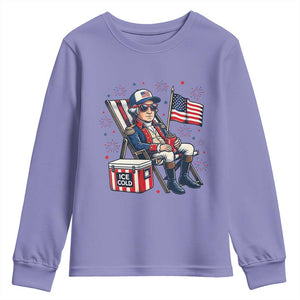Proud American George Washington Patriotic Youth Sweatshirt TS12 Violet Print Your Wear
