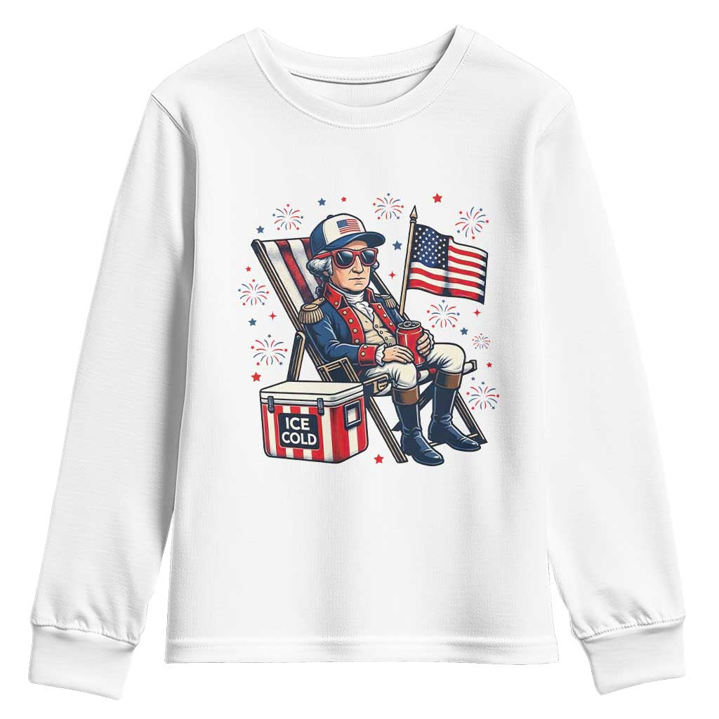 Proud American George Washington Patriotic Youth Sweatshirt TS12 White Print Your Wear