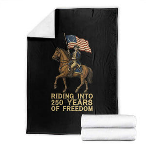 George Washington Throw Blanket Riding Into 250 Years Of Freedom TS12 Black Print Your Wear