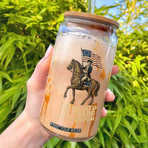 George Washington Glass Can Riding Into 250 Years Of Freedom TS12 Black Print Your Wear