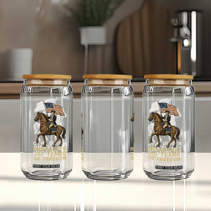 George Washington Glass Can Riding Into 250 Years Of Freedom TS12 Print Your Wear