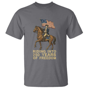 George Washington T Shirt Riding Into 250 Years Of Freedom TS12 Charcoal Print Your Wear