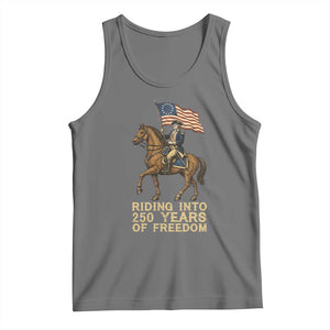George Washington Tank Top Riding Into 250 Years Of Freedom TS12 Black Heather Print Your Wear