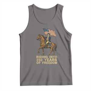 George Washington Tank Top Riding Into 250 Years Of Freedom TS12 Deep Heather Print Your Wear