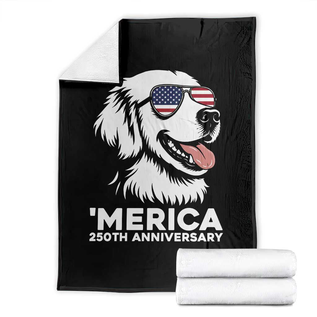 Merica Golden Retriever Lover Throw Blanket 250th Anniversary Gift TS12 Black Print Your Wear