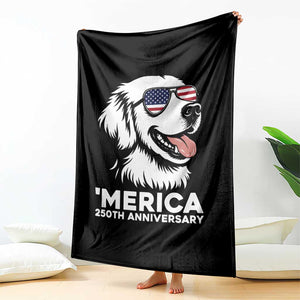 Merica Golden Retriever Lover Throw Blanket 250th Anniversary Gift TS12 Print Your Wear