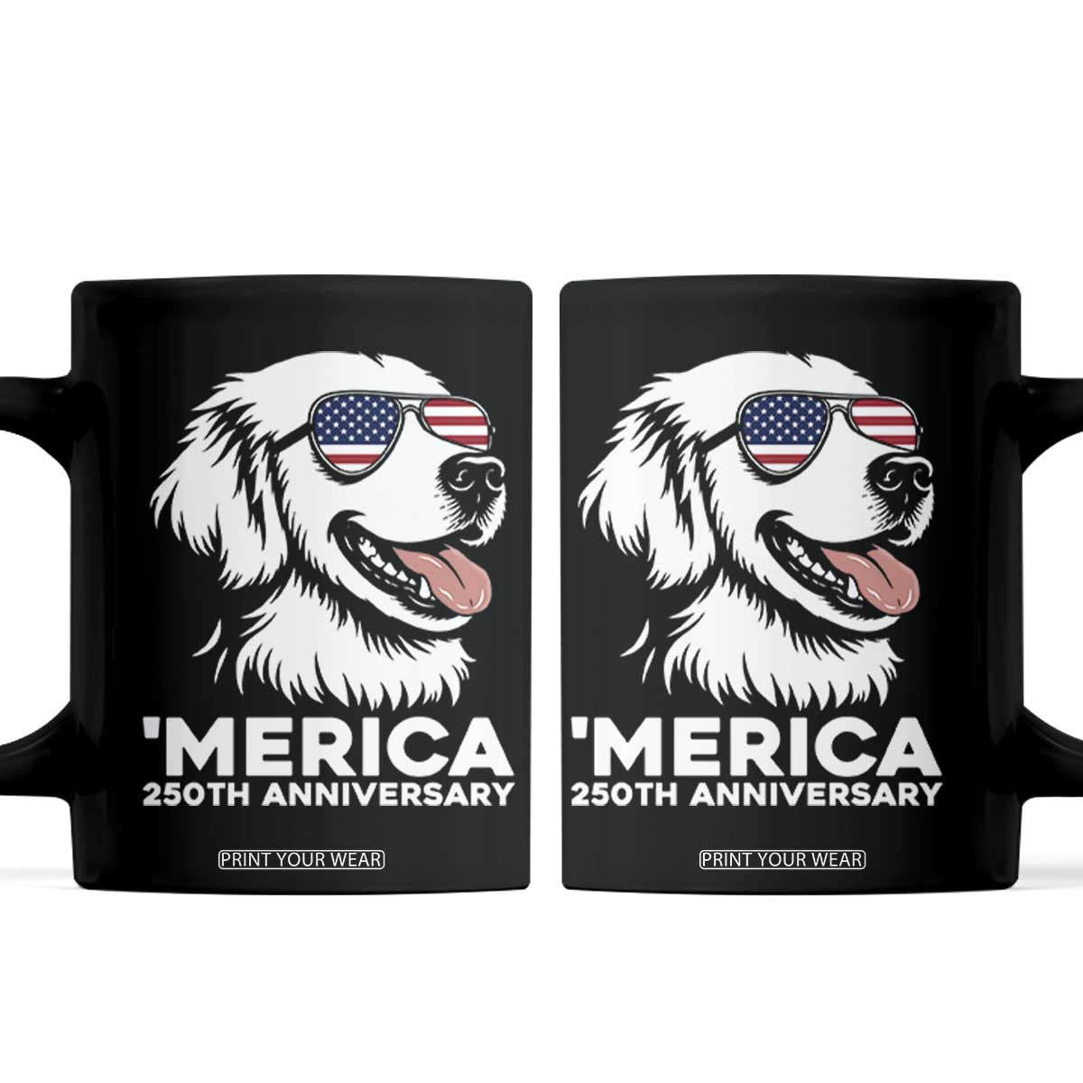 Merica Golden Retriever Lover Coffee Mug 250th Anniversary Gift TS12 Black Print Your Wear