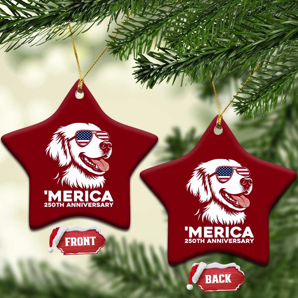 Merica Golden Retriever Lover Ceramic Ornament 250th Anniversary Gift TS12 Print Your Wear