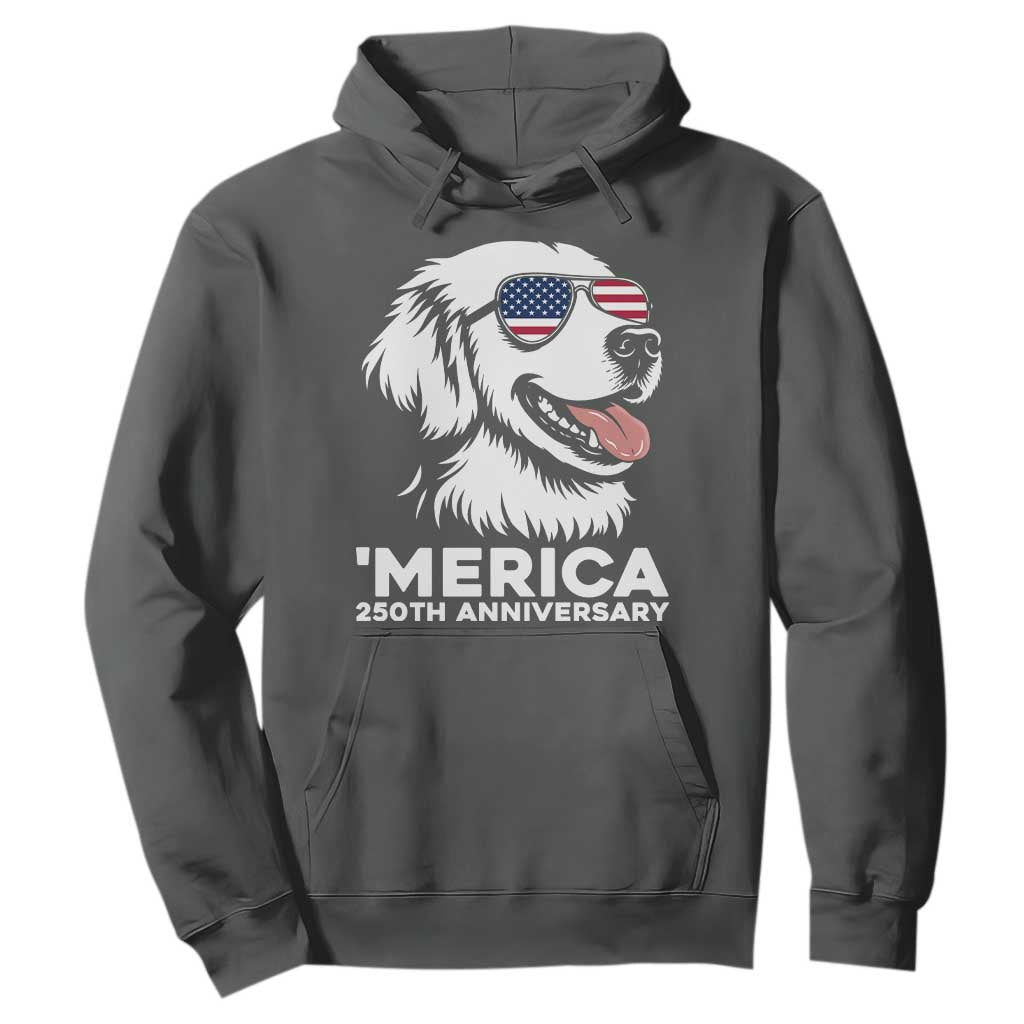 Merica Golden Retriever Lover Hoodie 250th Anniversary Gift TS12 Dark Heather Print Your Wear